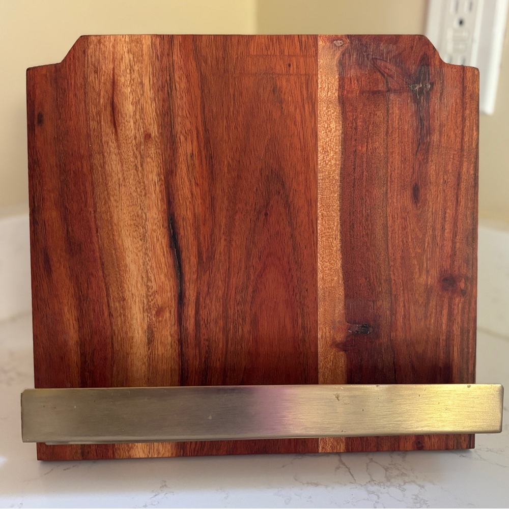 Threshold Wooden Cookbook Stand with Brass Bar